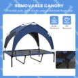 Cooling Raised Pet Bed Large Dogs 106x76cm – Dark blue