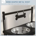 Adjustable Double Dog Bowl Stand – Black, 11–33cm