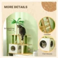 Cat Litter Cabinet with Climbing Tree and Scratching Posts – Oak and Cream