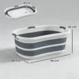 Portable Foldable Dog Bathtub with Drain – Grey, White