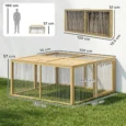 Folding Wooden Rabbit Exercise Pen – Natural, 120cm