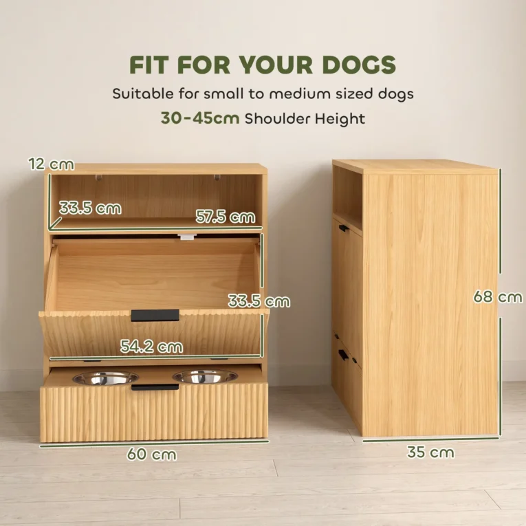 Pet Feeder Station Tilt-Out Cabinet Storage – Oak Pet Feeder Station Tilt-Out Cabinet Storage – Oak