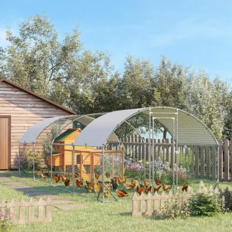Large Walk-In Steel Poultry Run with Covers – 7.6 × 2.8m