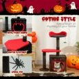 Compact Gothic Cat Tower with Coffin Platform – Black and Red, 83cm