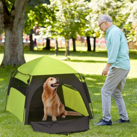 Folding Pet Tent – Grey and Green, 120cm