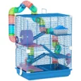Five-Level Hamster Habitat with Side Tunnel – Blue, 46 × 30 × 58cm