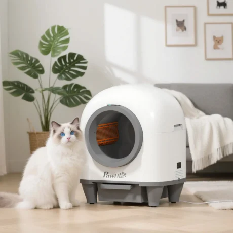 App-Controlled Self-Cleaning Cat Litter Box &ndash; White, 80L &ndash; detail 2