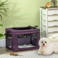 Folding Fabric Pet Carrier – Purple, 60 × 42 × 42cm