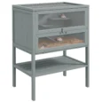 Wooden Small Rodent Enclosure with Storage Shelf – Grey, 60cm