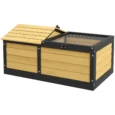 Wooden Tortoise House Reptile Shelter Hide Den – Yellow