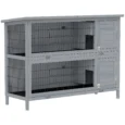 Two-Tier Wooden Rabbit Resting Hutch – Grey