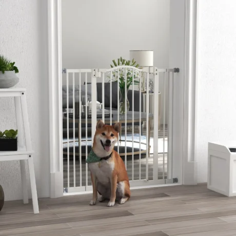Adjustable Dog Gate – White, 94cm High, 74–100cm