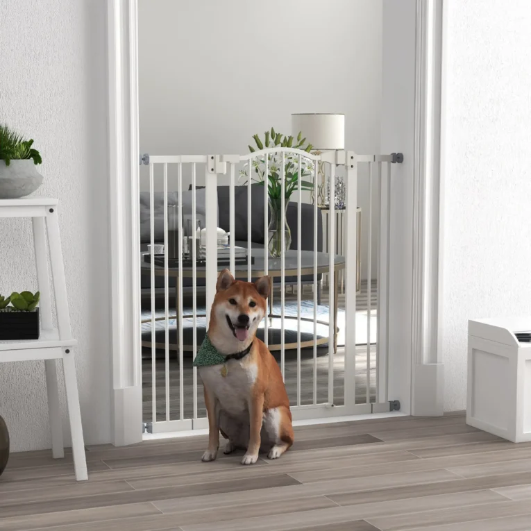 Adjustable Dog Gate – White, 94cm High, 74–100cm