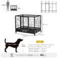 Wheeled Metal Dog Crate with Cleaning Tray – Black, 109cm