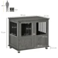 Dog Crate Side Table with Double Doors – Grey, 85cm