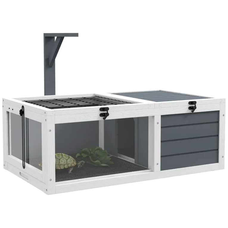 Wooden Tortoise Table with Lamp Holder and Trays – Grey Wooden Tortoise Table with Lamp Holder and Trays – Grey