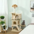 Cat Activity Tree 140cm with Hammock – Beige, Cream White