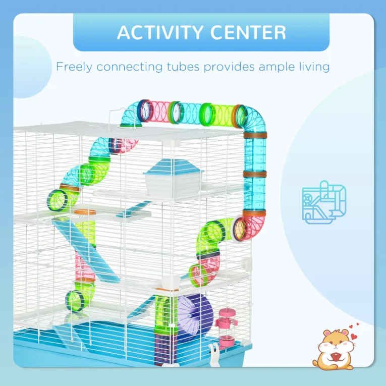 Hamster Cage 59L x 36W x 69H cm – Light Blue and white Hamster Cage 59L x 36W x 69H cm – Light Blue and white
