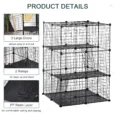 39-Panel Modular Small Animal Enclosure with Ramps – Black