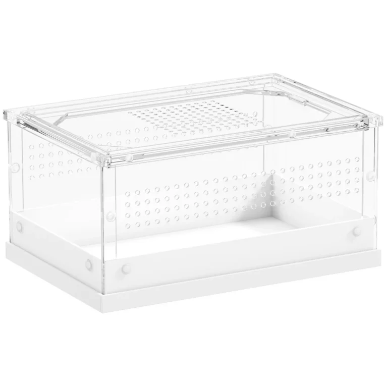 Acrylic Reptile Terrarium with Vents 30x20x15cm – Transparent, White