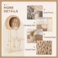 Cat Activity Tower with Enclosed Den and Play Toys – Beige, 100cm
