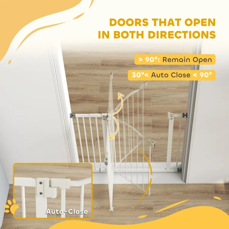 Dog Gate with Extension – White, 78cm High