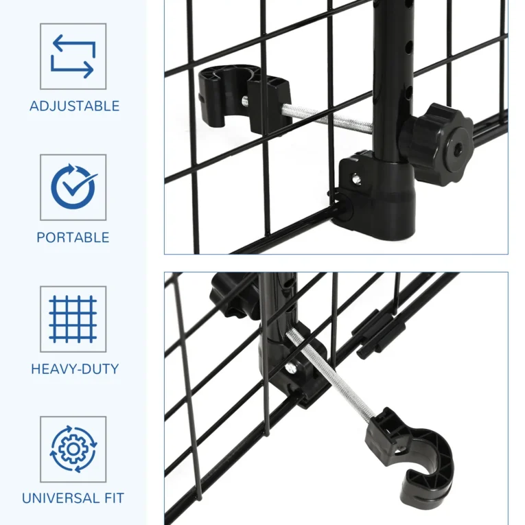 Adjustable Car Dog Barrier – Black, 91–152cm