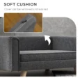 Raised Dog Sofa with Washable Cushion – Grey, 86cm