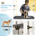 Folding Dog Grooming Table with Adjustable Arm – Black, 107cm