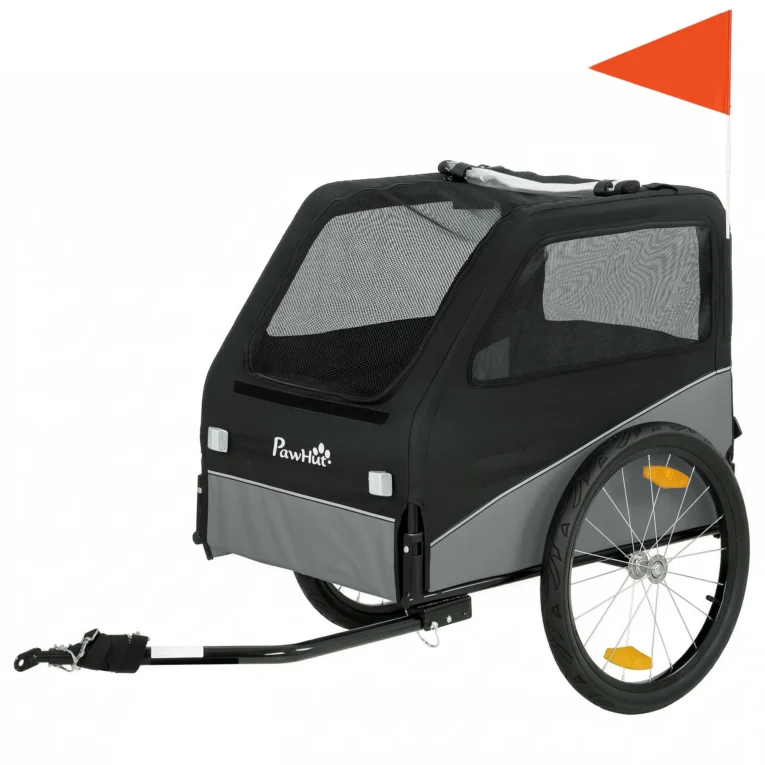 Dog Bicycle Trailer with 20-Inch Wheels – Grey, 20kg Capacity