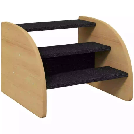 Three-Step Pet Stairs with Side Panels &ndash; Oak Tone, 30cm