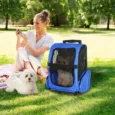Pet Backpack and Wheeled Trolley Carrier – Blue, 4kg