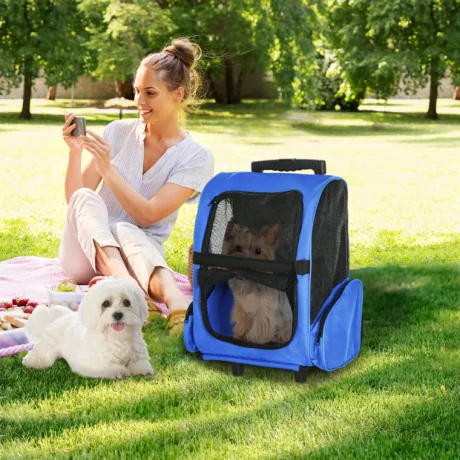 Pet Backpack and Wheeled Trolley Carrier &ndash; Blue, 4kg &ndash; detail 2