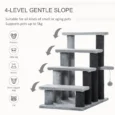 Four-Step Cat Stairs with Toy Platform – Grey, 64cm