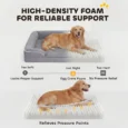 Large Memory-Foam Dog Sofa Bed – Grey, 112 × 80cm