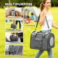 Folding Soft Pet Carrier with Shoulder Strap – Dark Grey, 42cm