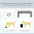 Raised Double Dog Bowl Stand – Grey, 0.9L Bowls