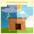 Raised Wooden Dog Kennel with Opening Roof – Yellow and Green, 82cm
