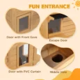 Two-Storey Wooden Cat House with Opening Roof – Natural