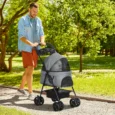 Four-Wheel Pet Pushchair 4 Wheels – Grey