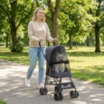 Compact Folding Pet Stroller – Dark Grey, 4kg