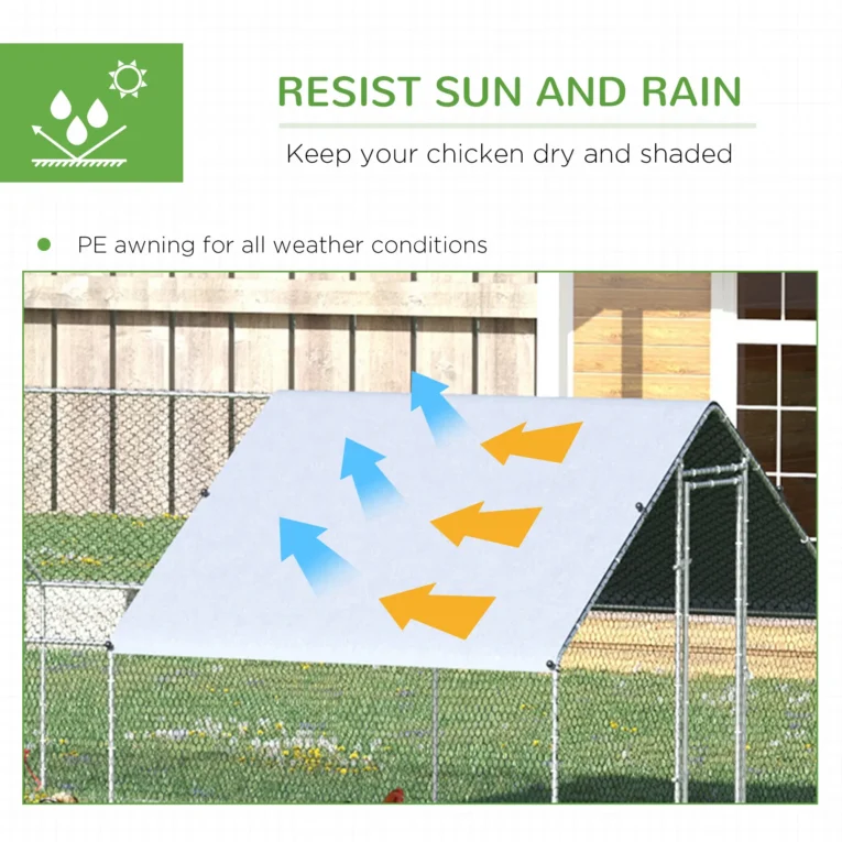 Walk-In Poultry Run with Covered Section – 3 × 8m
