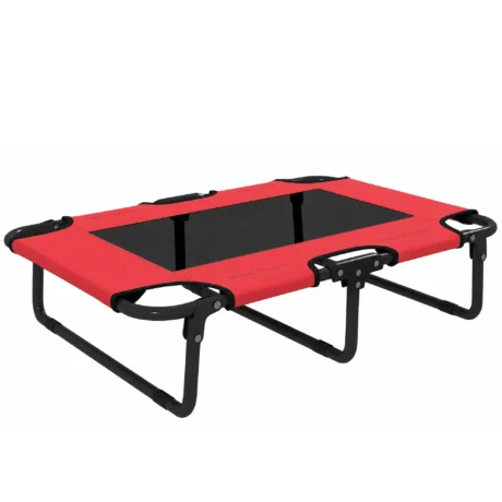 Folding Elevated Dog Bed with Mesh Centre &ndash; Red, 75cm