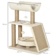 Cat Tower with Curved Perch and Scratch Pad – Light Brown