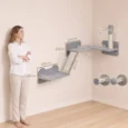 Three-Piece Cat Wall Climbing Set with Perches – Light Grey