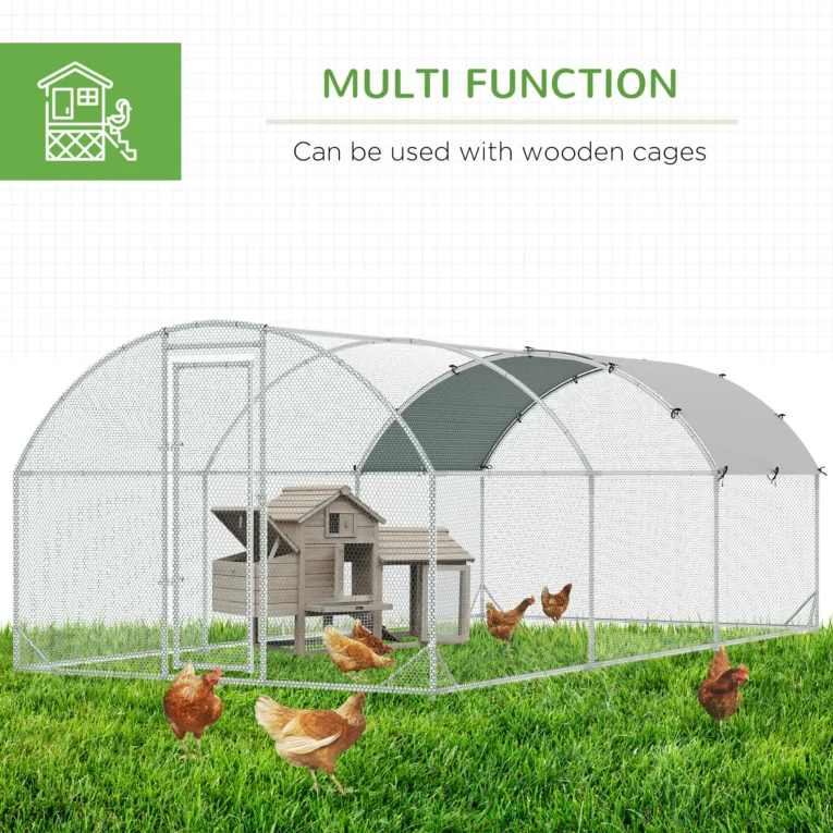 Walk-In Poultry Run with Roof Cover – 5.7 × 2.8m