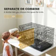 Divided Bird Cage with Four Perches and Feeders – Black, 76cm