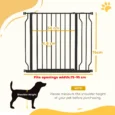 Adjustable Walk-Through Dog Gate – Black, 75–95cm