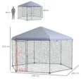 Hexagonal Chicken Run with Covered Roof – Silver