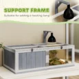 Wooden Tortoise House with Lamp Holder and Clear Panels – Grey